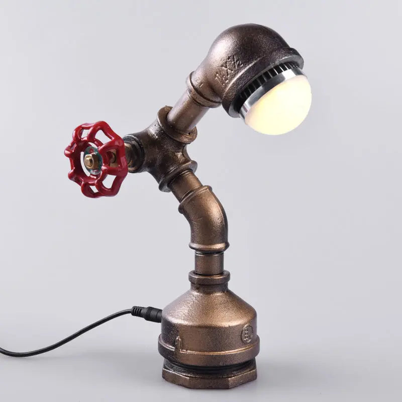 TechLaiton - Lampe Robot Steampunk en Laiton avec Interrupteur à Manette