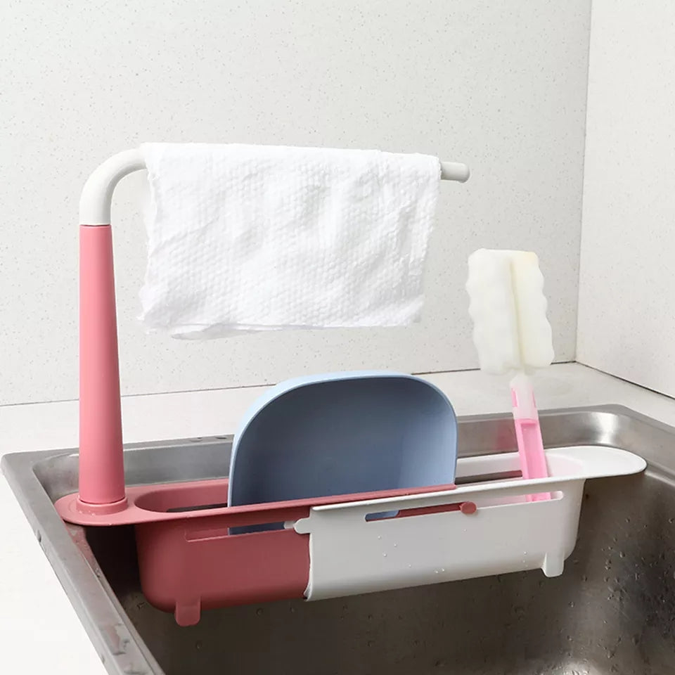 Organisateur d'évier extensible télescopique