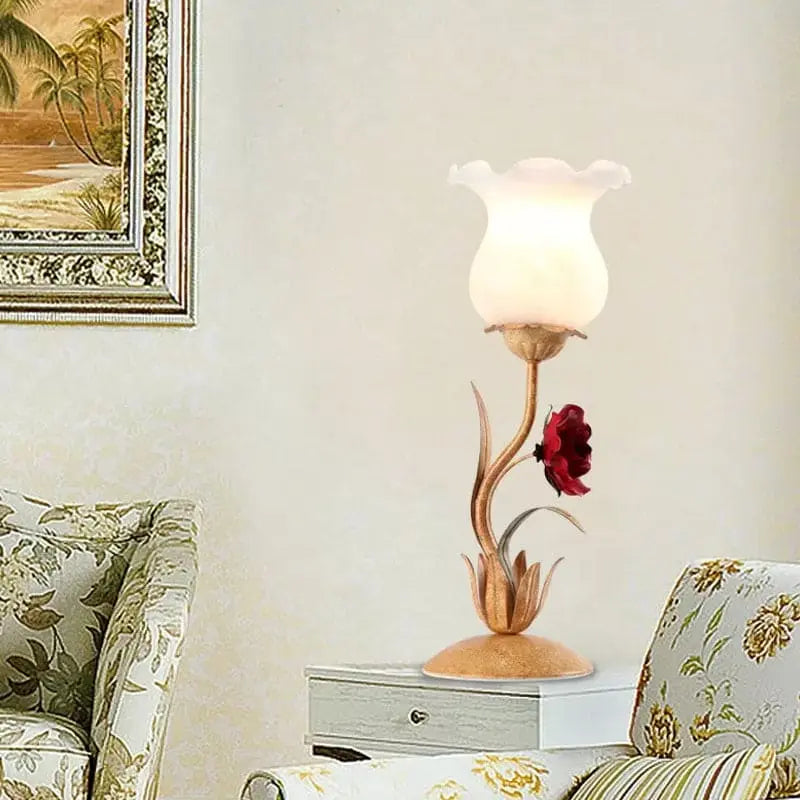 FleurieLuxe - Lampe de Table avec Design Floral pour Commode