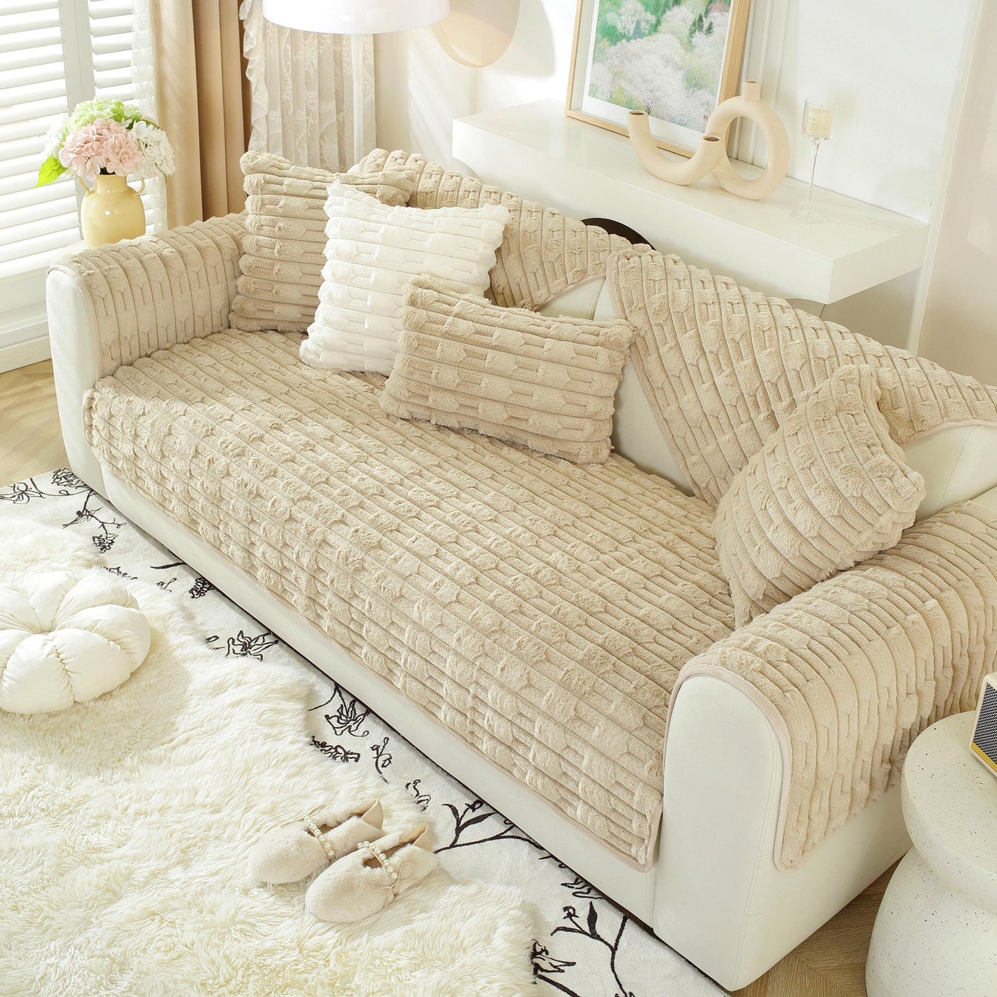 Tapis sofa en peluche moelleux Rabbit