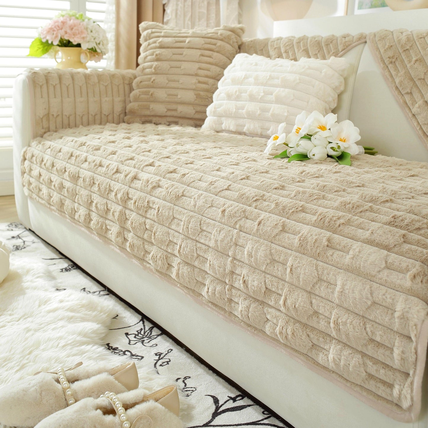 Tapis sofa en peluche moelleux Rabbit