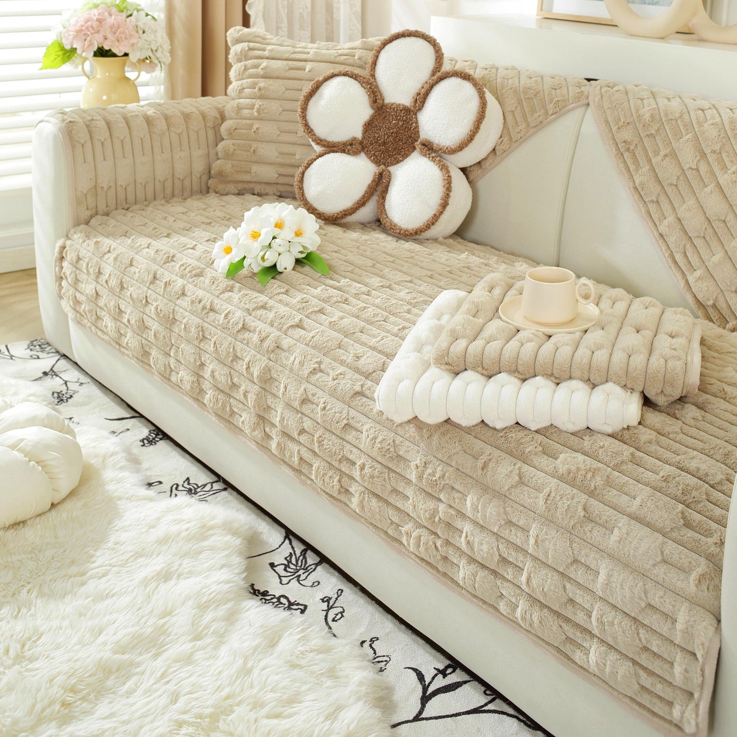 Tapis sofa en peluche moelleux Rabbit