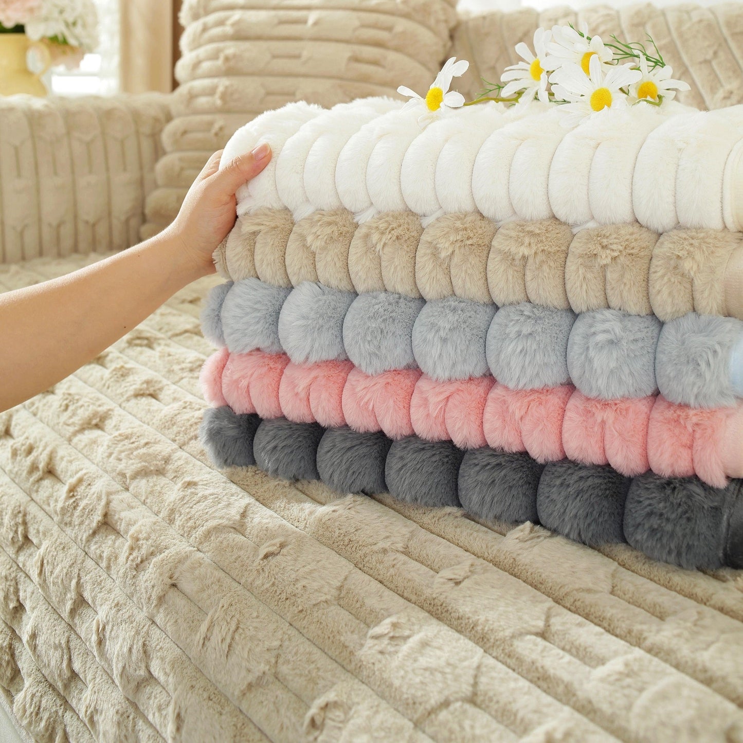 Tapis sofa en peluche moelleux Rabbit