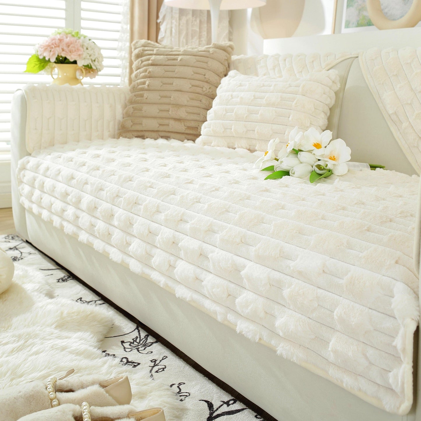 Tapis sofa en peluche moelleux Rabbit
