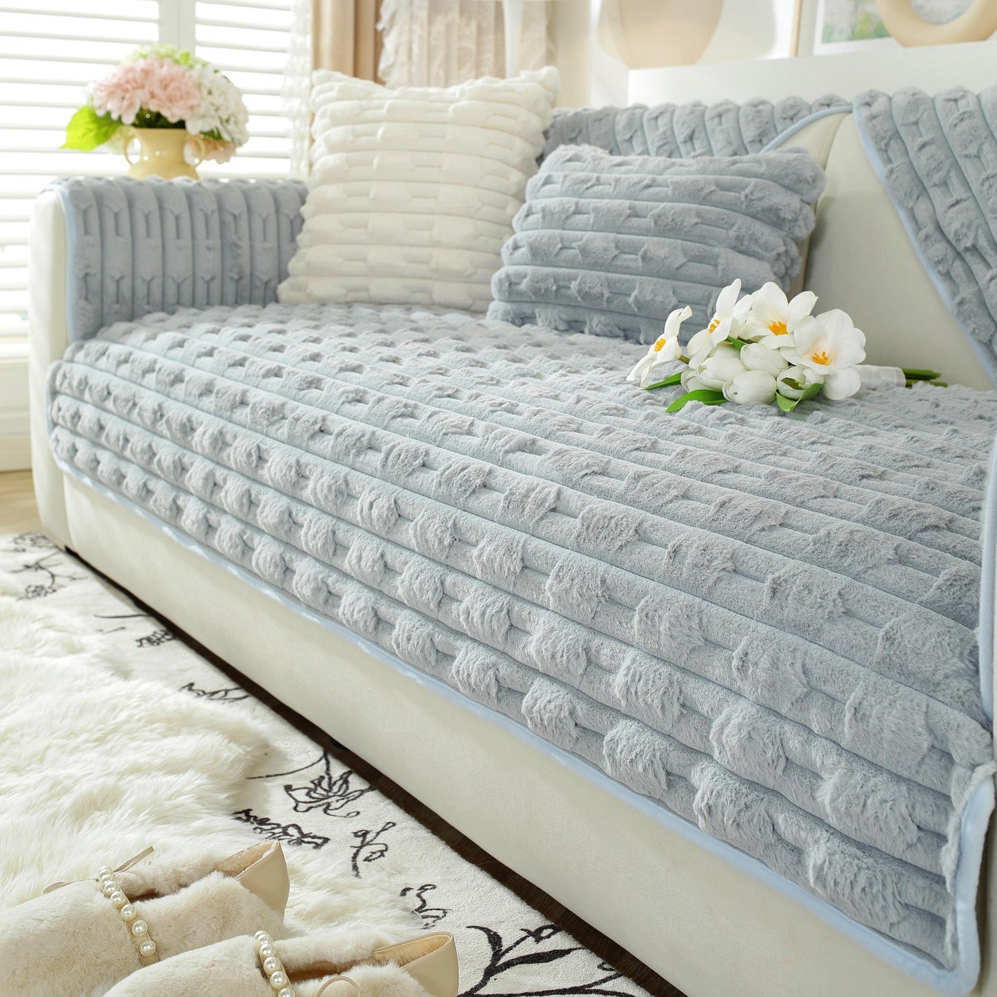 Tapis sofa en peluche moelleux Rabbit