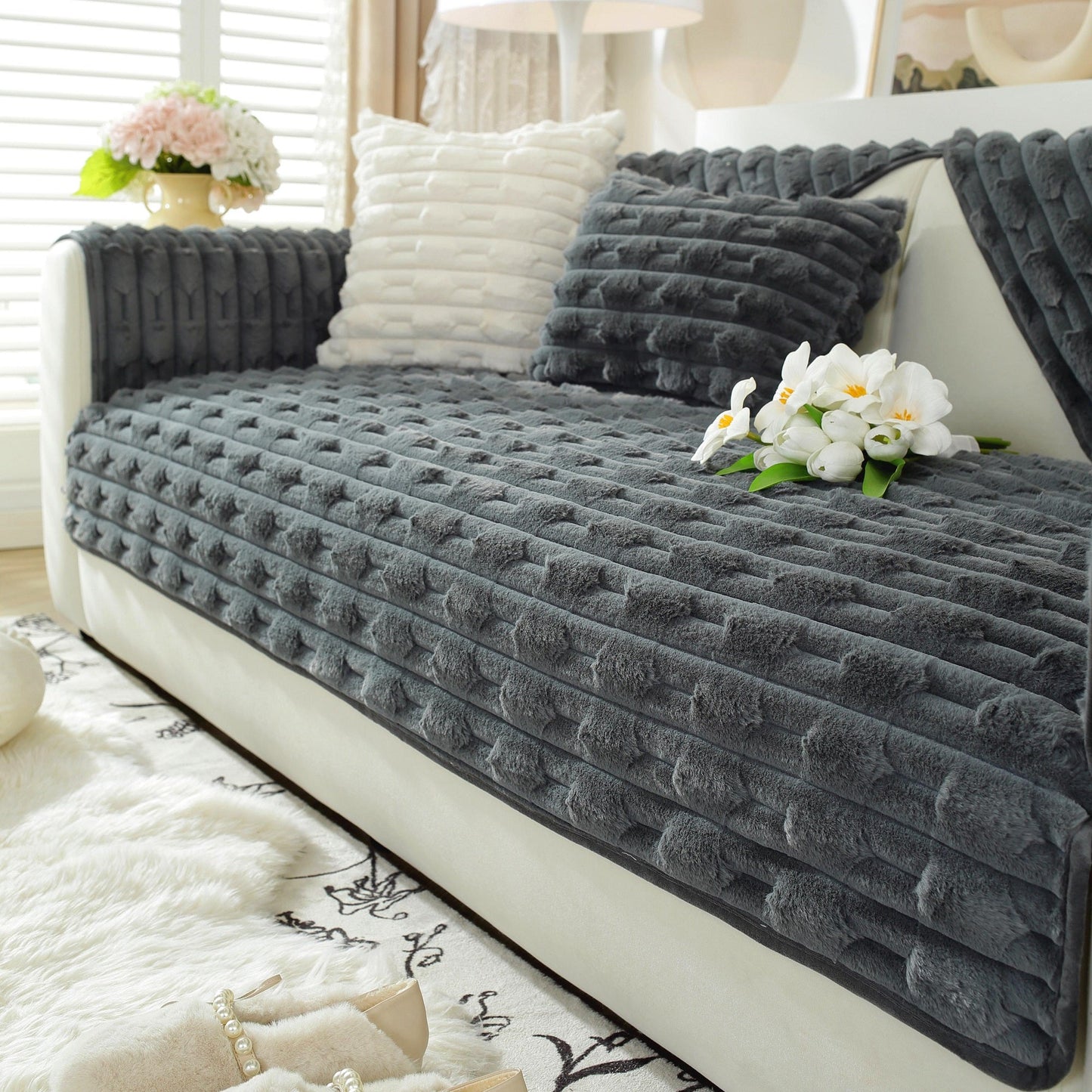 Tapis sofa en peluche moelleux Rabbit