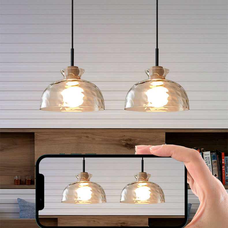 Floroux Suspension Nordique | Verre Ribé | 1-Lumière | Design Scandinave | Décoration d'intérieur