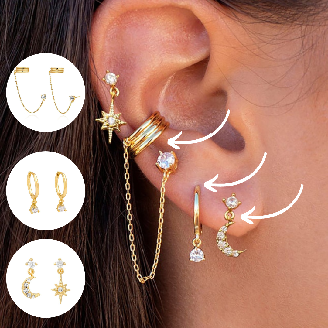 Amira Boho Boucles d'oreilles Set - Bijoux Uniques