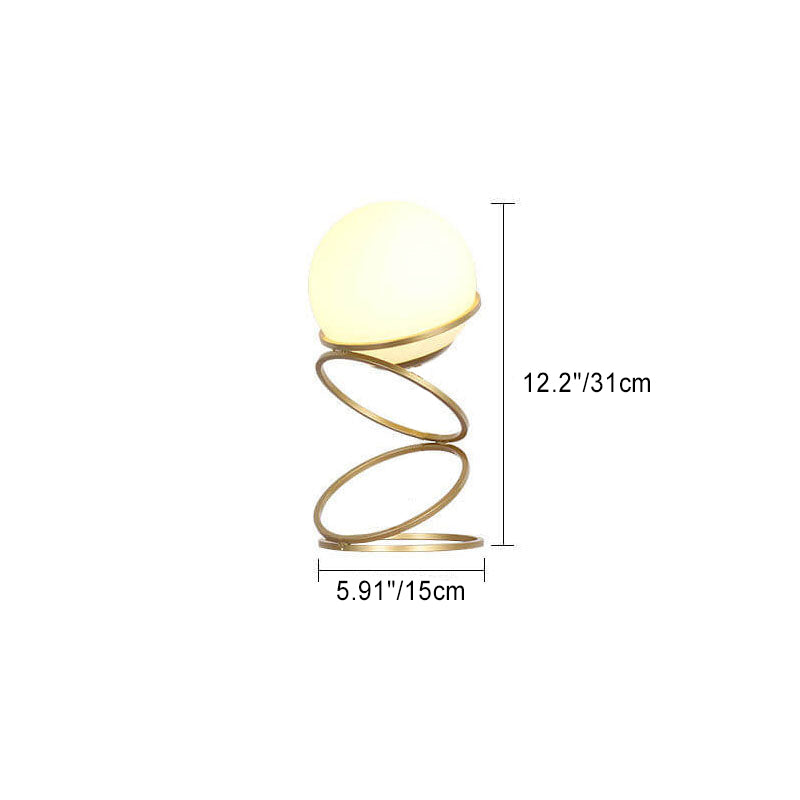 Floroux Lampe de table créative | Design en verre en forme de boule | Socle en spirale | Éclairage moderne pour la maison