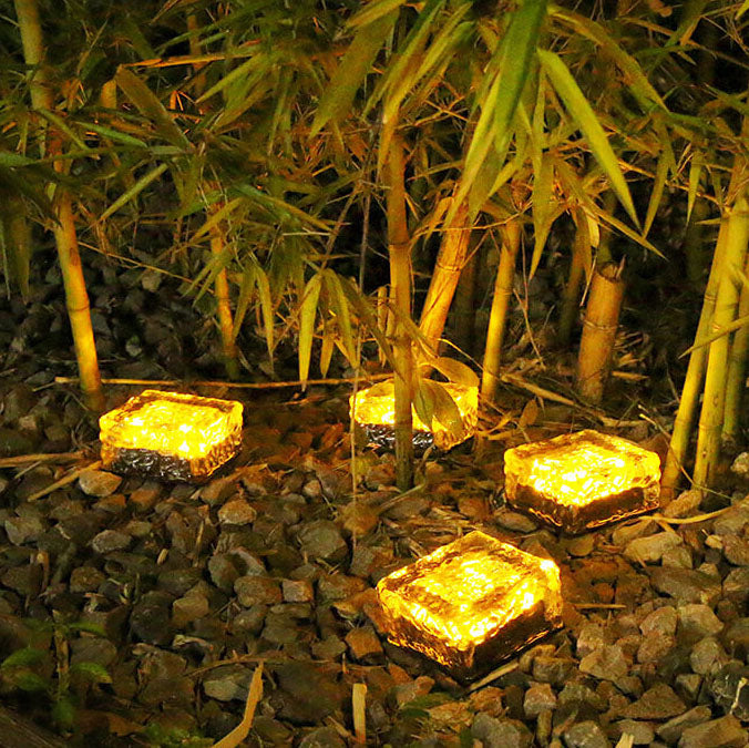 Floroux Solar LED Lumière Encastrée au Sol | Étanche | Effet Verre | Éclairage de Jardin en Plusieurs Couleurs