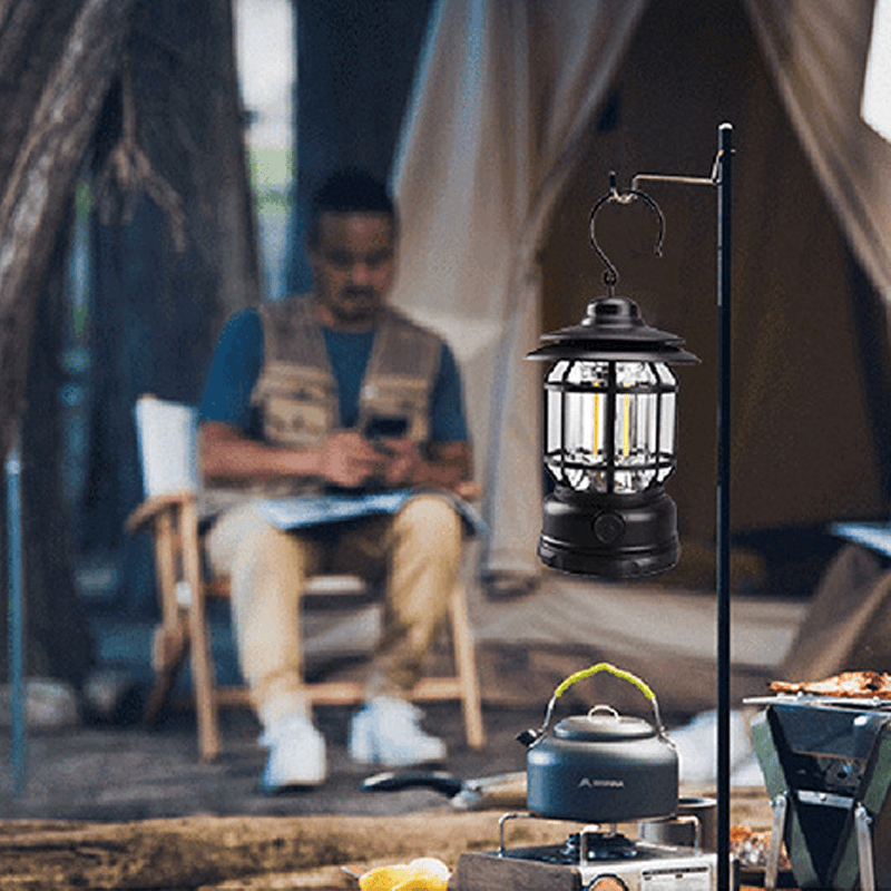 ÉclaireurVintage Lampe de jardin - Lampe portable rétro pour aventures en plein air