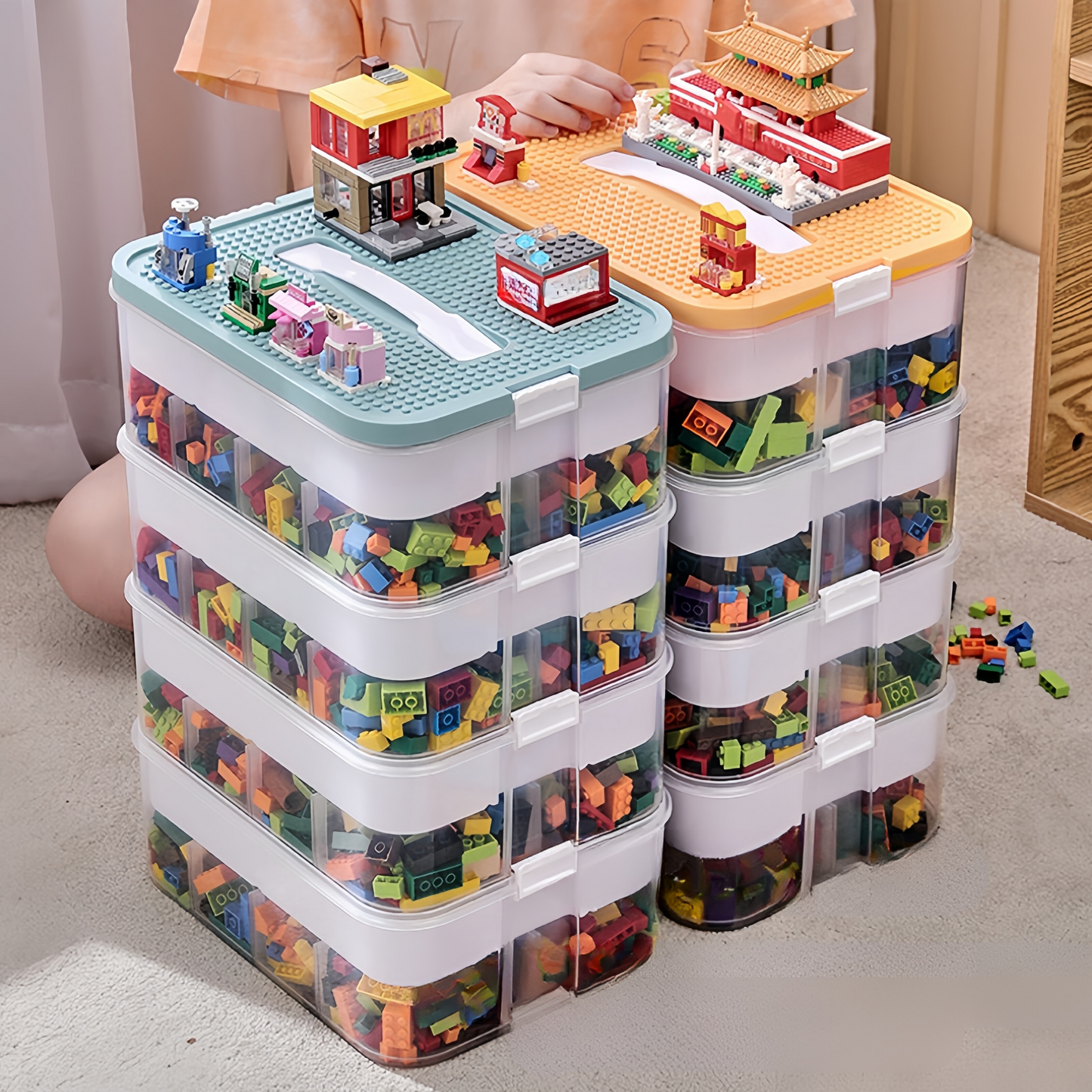 Floroux - Organisateur empilable pour jouets et petites pièces