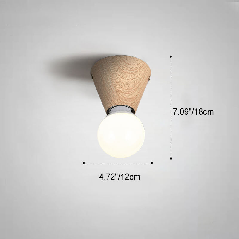 Floroux ZenGlow Minimalisme Japonais LED Luminaire de Plafond | Aspect Bois | Design en Verre | Forme Ronde | Montage Encastré | Éclairage Stylé