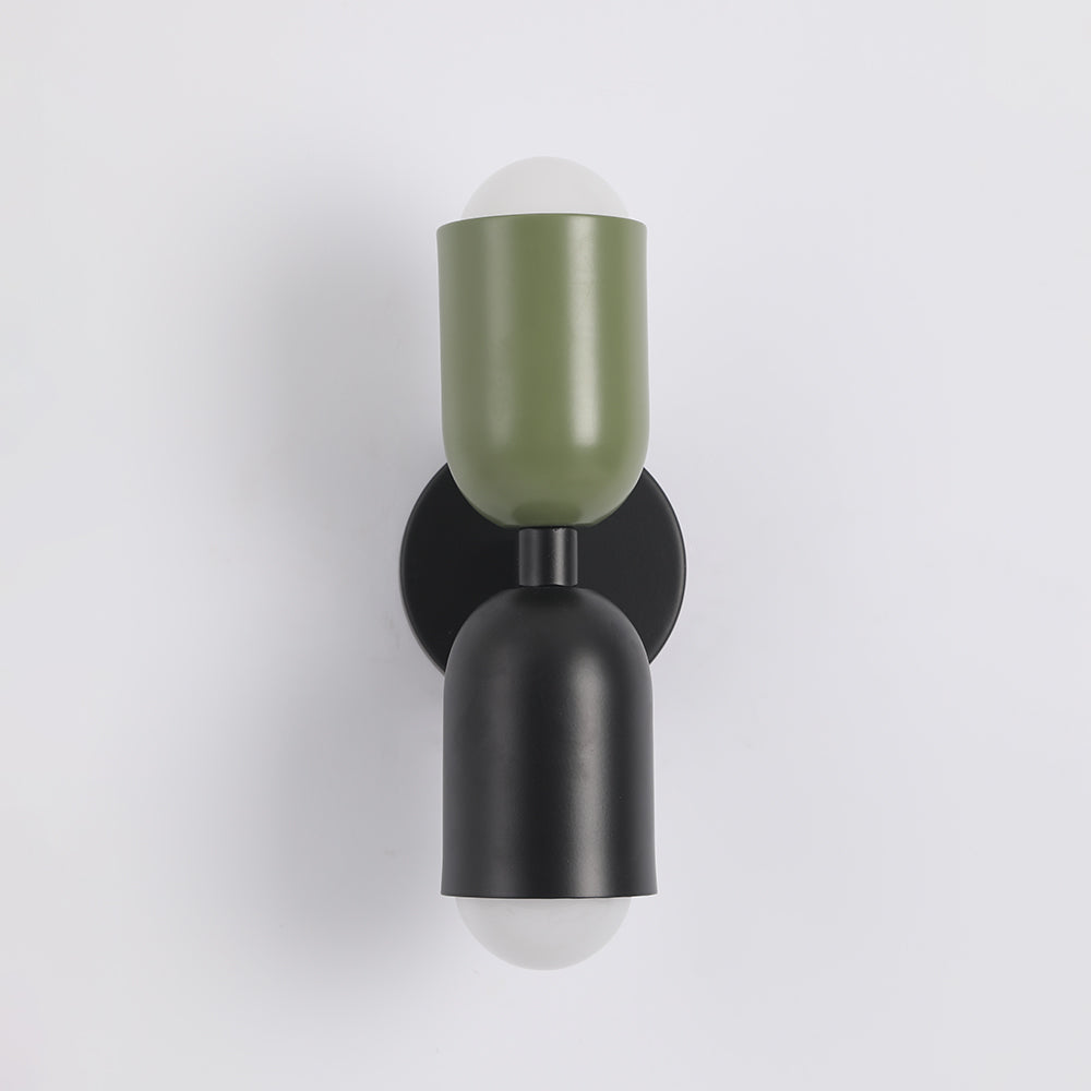 Applique Murale LED Morandi Moderne 2 Flammes Noire Intérieur/Couloir Métal