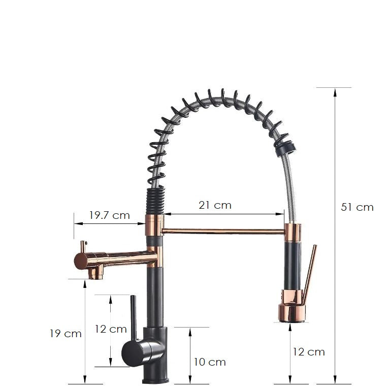 StreamFlex – Robinet de cuisine rétractable avec double sortie