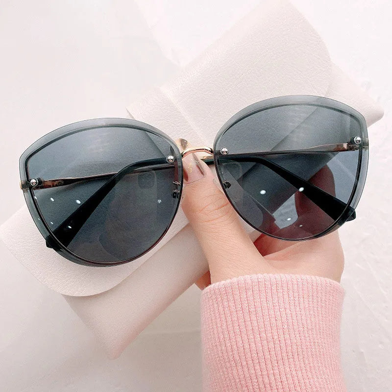 AnnaShade - Lunettes de soleil ovales sans monture élégantes
