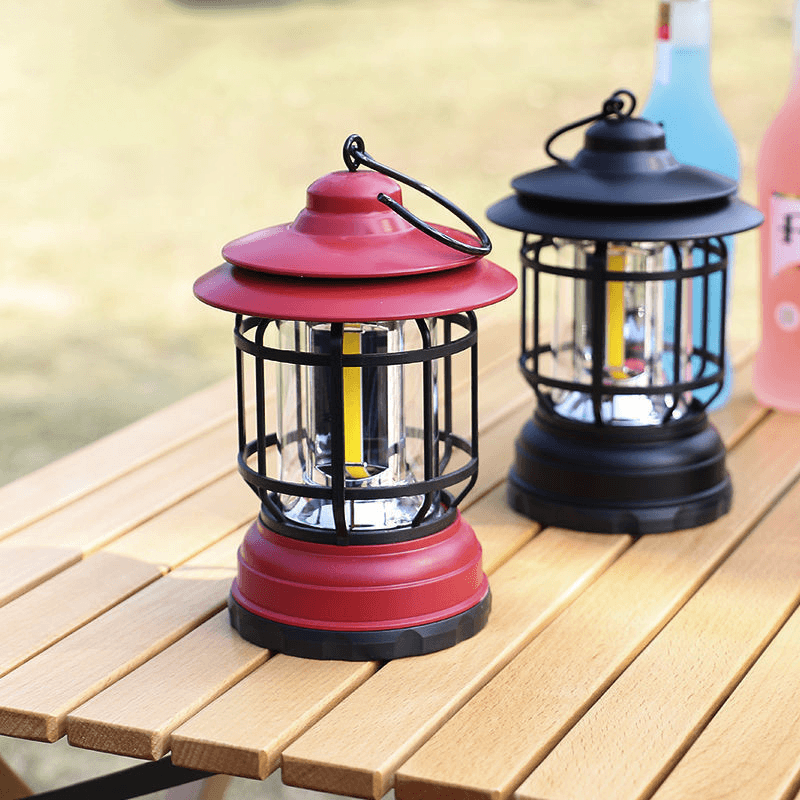 ÉclaireurVintage Lampe de jardin - Lampe portable rétro pour aventures en plein air
