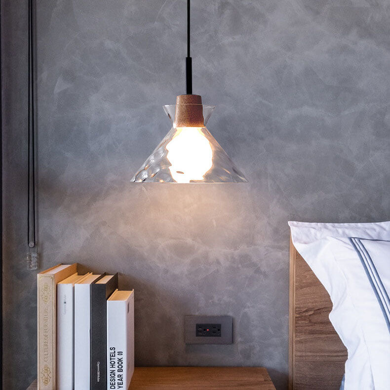 Floroux Suspension Nordique | Verre Ribé | 1-Lumière | Design Scandinave | Décoration d'intérieur