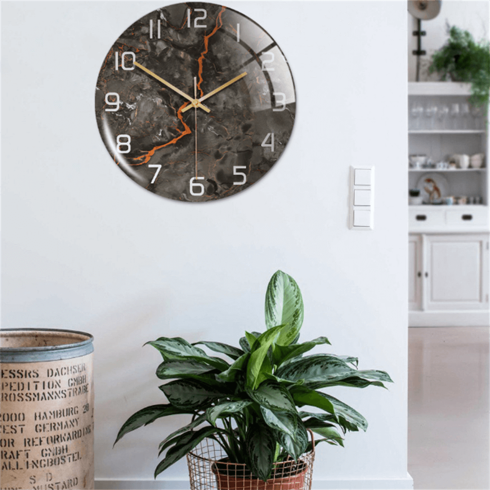 Montre murale en marbre stylé avec mécanisme silencieux