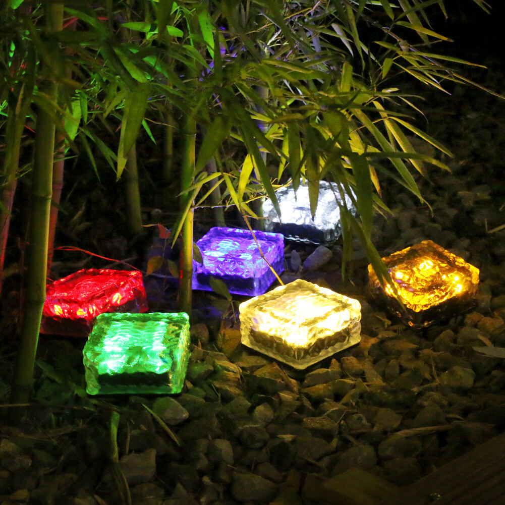 Floroux Solar LED Lumière Encastrée au Sol | Étanche | Effet Verre | Éclairage de Jardin en Plusieurs Couleurs