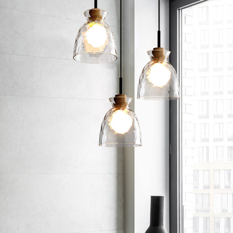 Floroux Suspension Nordique | Verre Ribé | 1-Lumière | Design Scandinave | Décoration d'intérieur