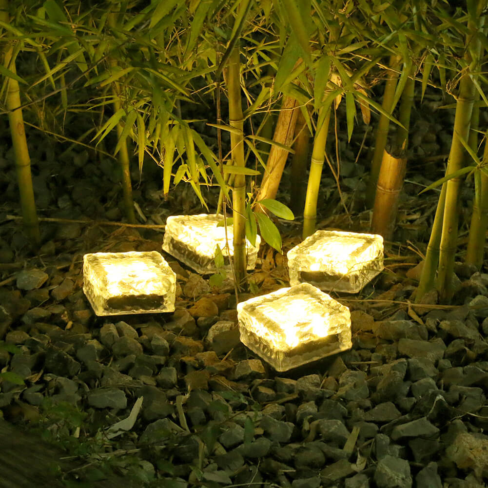 Floroux Solar LED Lumière Encastrée au Sol | Étanche | Effet Verre | Éclairage de Jardin en Plusieurs Couleurs