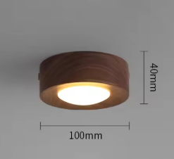 Plafonnier WoodAura - Éclairage en Noyer avec Spot LED Moderne