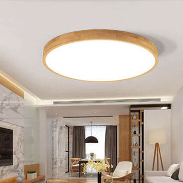 Floroux Round LED Ceiling Light | Ultra-Thin | Solid Wood | Scandinavian Design for Living Spaces