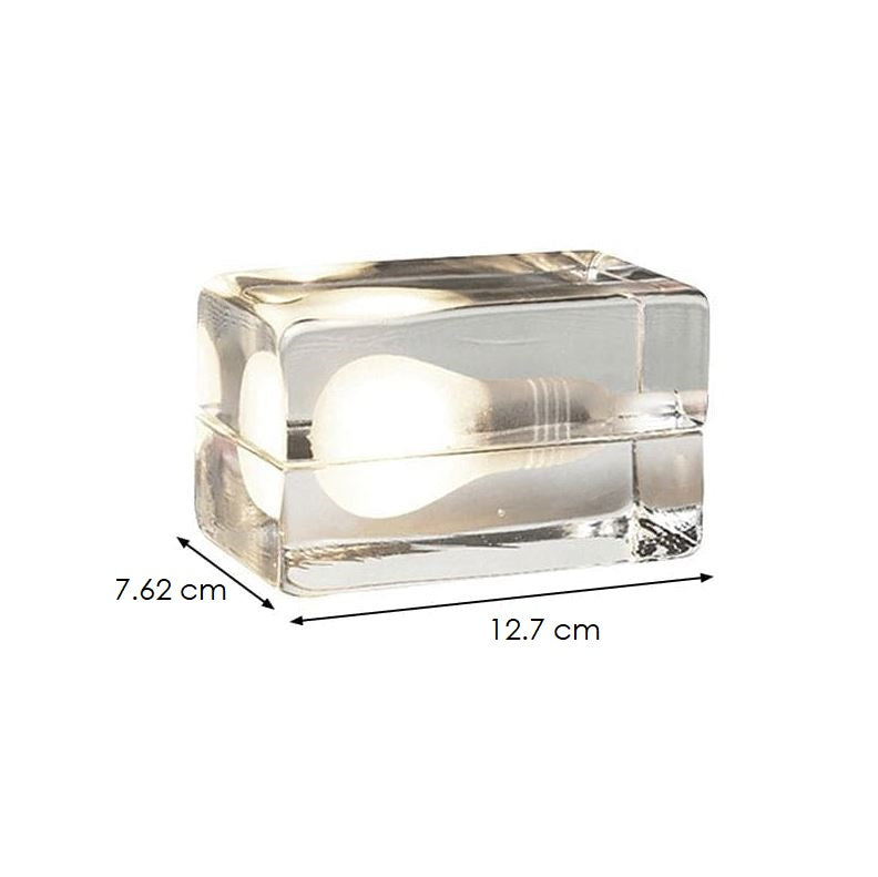 BrightCube – Lampe de table minimaliste avec cube en verre transparent