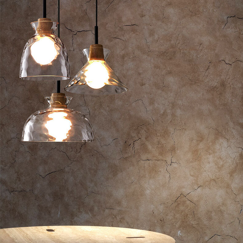 Floroux Suspension Nordique | Verre Ribé | 1-Lumière | Design Scandinave | Décoration d'intérieur