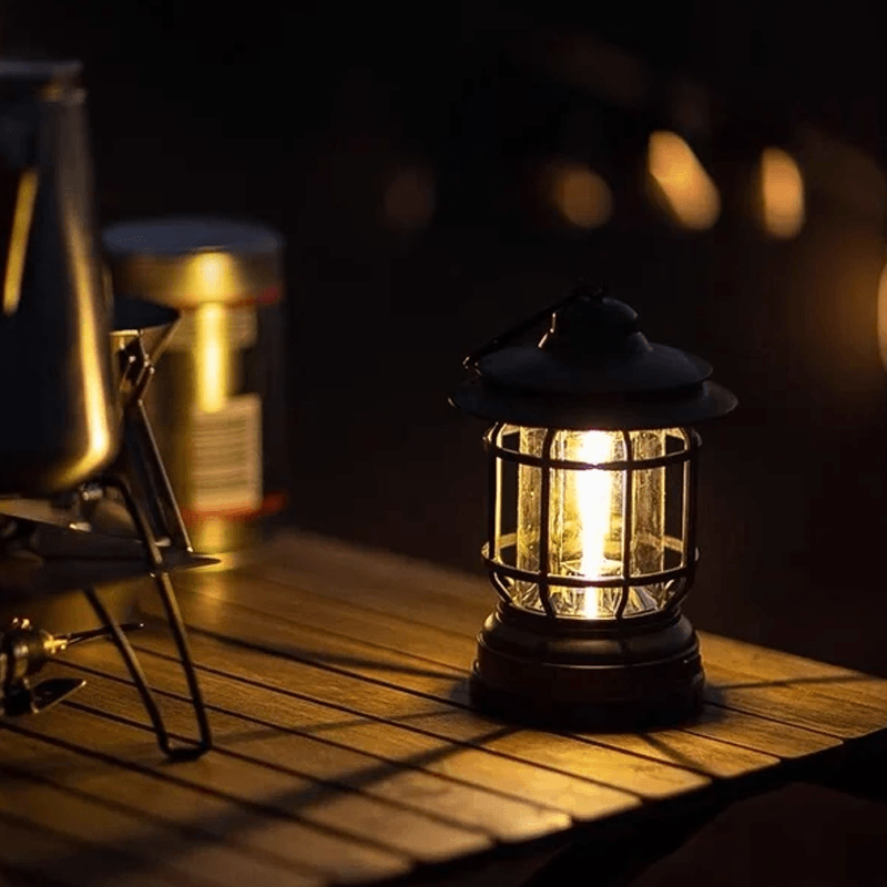 ÉclaireurVintage Lampe de jardin - Lampe portable rétro pour aventures en plein air