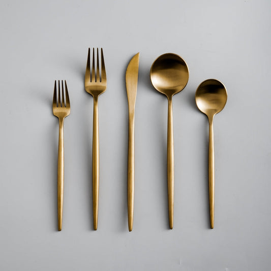 Set de couverts minimaliste de luxe – 20 pièces, titane et acier inoxydable