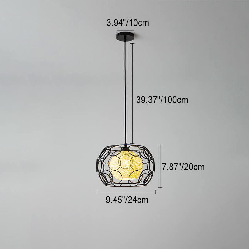 Floroux Creative Pendant Light in Hemp Weaving | Modern Design | Unique Bright Accent | Suspension for Home