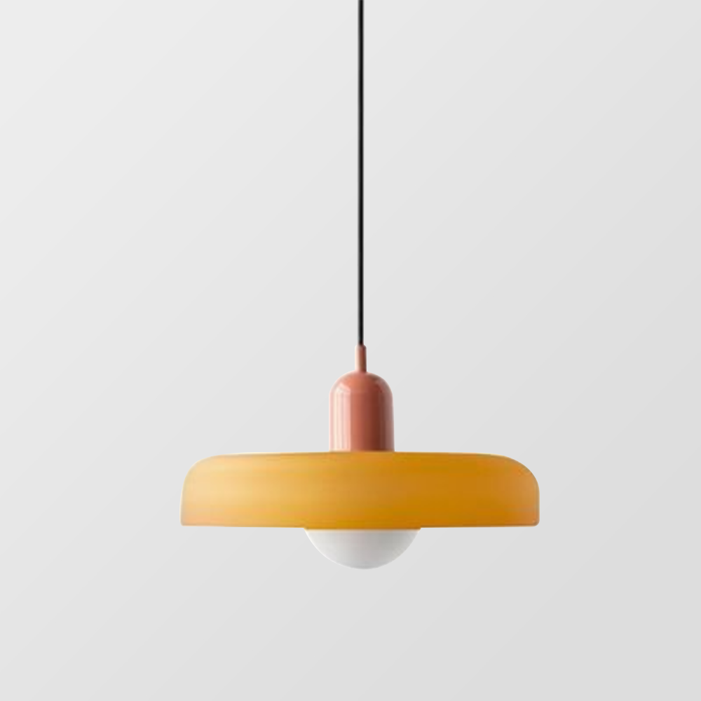 Suspension Floroux in colored glass | Elegant hanging lamp in Bauhaus style | Designer lamp for the living room and dining room