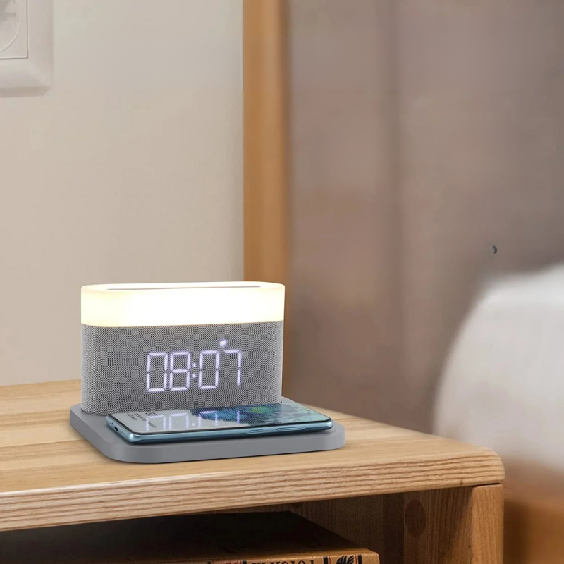 TechLumi - Station de Charge 15W avec Réveil Lumineux Intégré