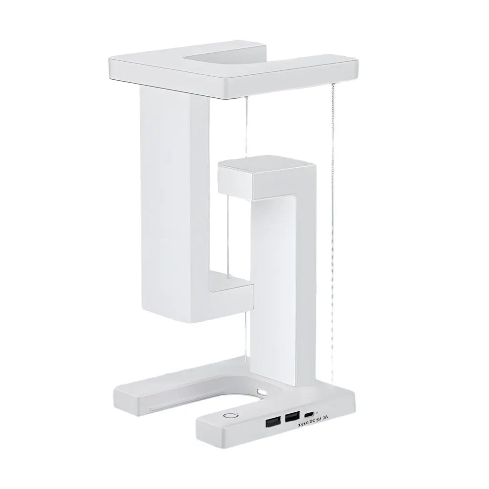 LumiLev - Lampe de table anti-gravité flottante avec chargement sans fil et lumière LED