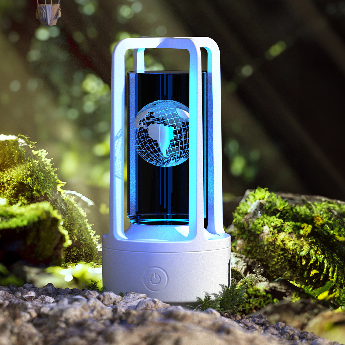2-en-1 Blanc Landmark Lampe de nuit en cristal et haut-parleur Bluetooth Lampe de bureau