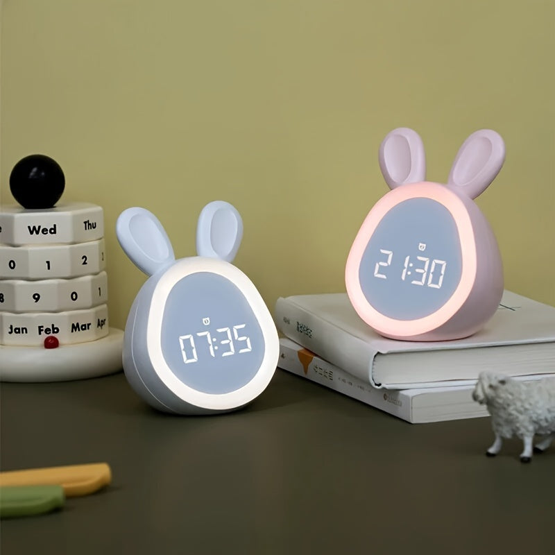 Floroux Réveil Lapin - Avec lumière nocturne et rechargeable par USB