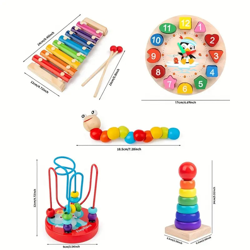 5-en-1 Ensemble de Jeu Montessori pour Enfants - Découvrez le Plaisir de Jouer Créativement