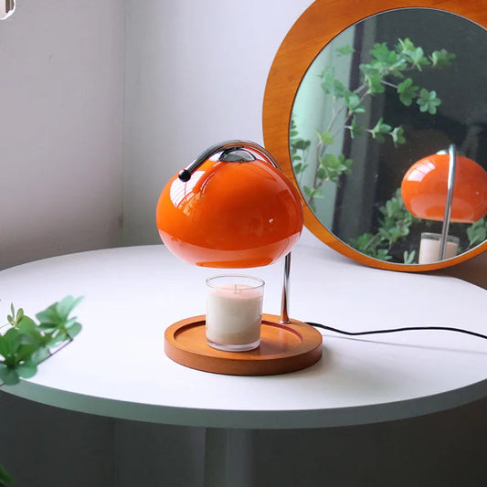 Floroux Verre Réchaud à Bougie Parfumée Lampe de Table - Lampe de Bureau Aromathérapie pour Chambre et Bureau