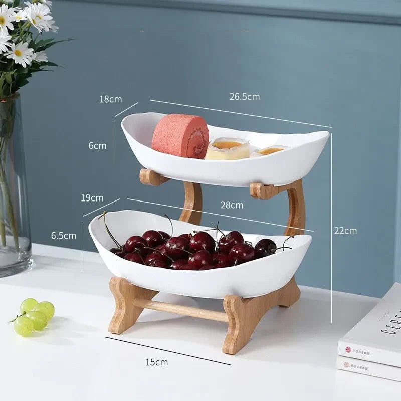 2 et 3 niveaux Bol à fruits ovale