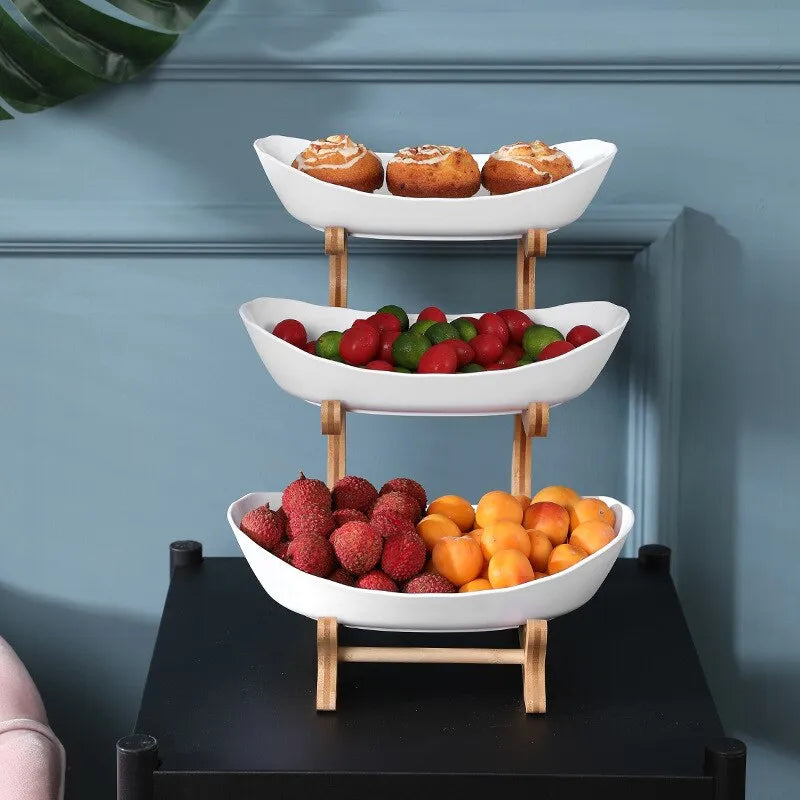 2 et 3 niveaux Bol à fruits ovale