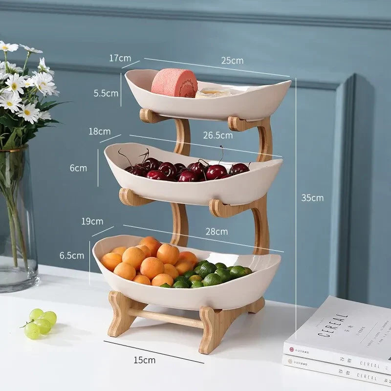 2 et 3 niveaux Bol à fruits ovale