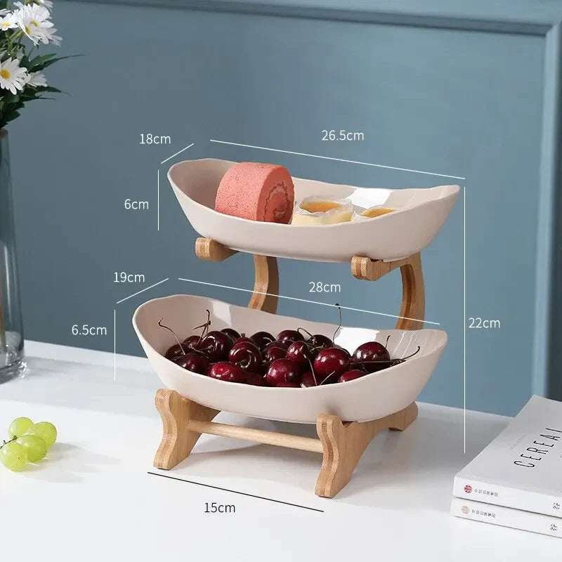 2 et 3 niveaux Bol à fruits ovale