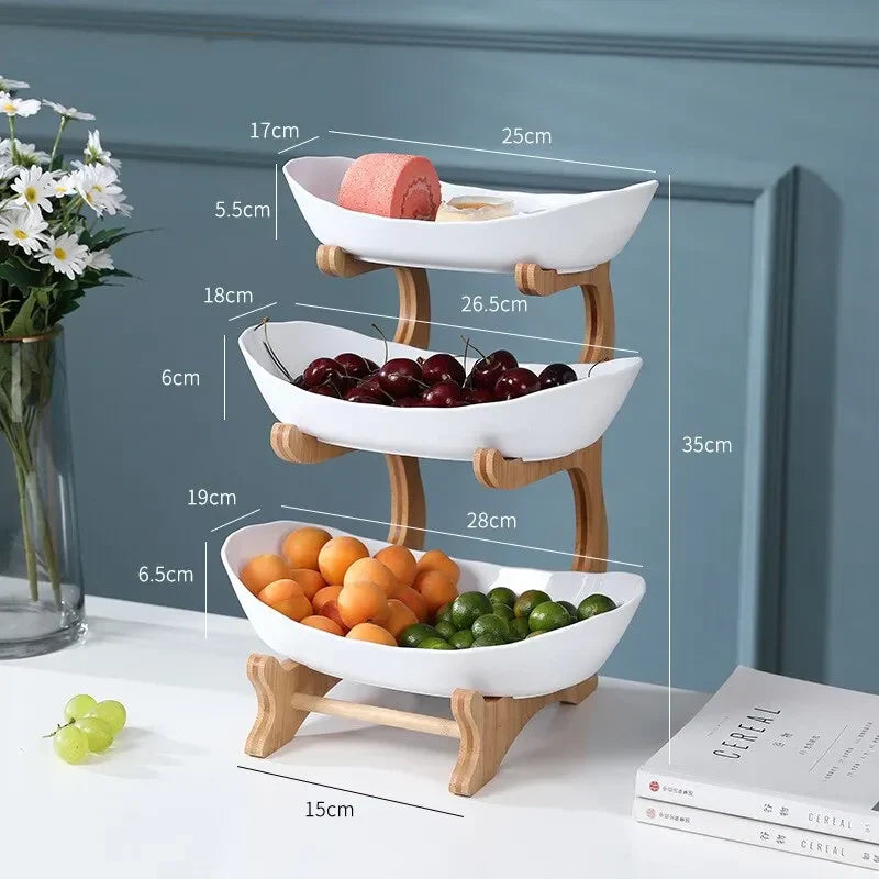 2 et 3 niveaux Bol à fruits ovale