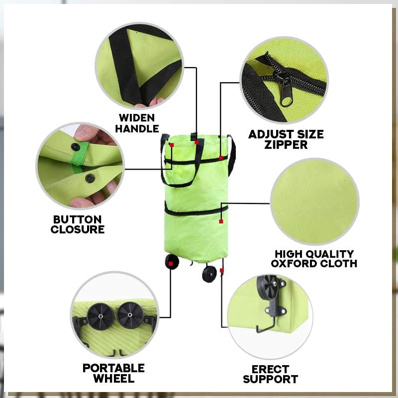 CarryFlex - Sac de courses pratique 2-en-1 avec roues