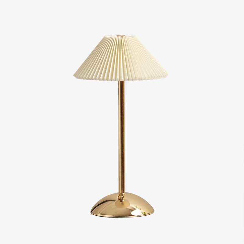 Floroux Skandi LED Table Lamp | Rechargeable | Pleated Fabric Shade | Wireless | Ambient Light | Nightstand Lamp