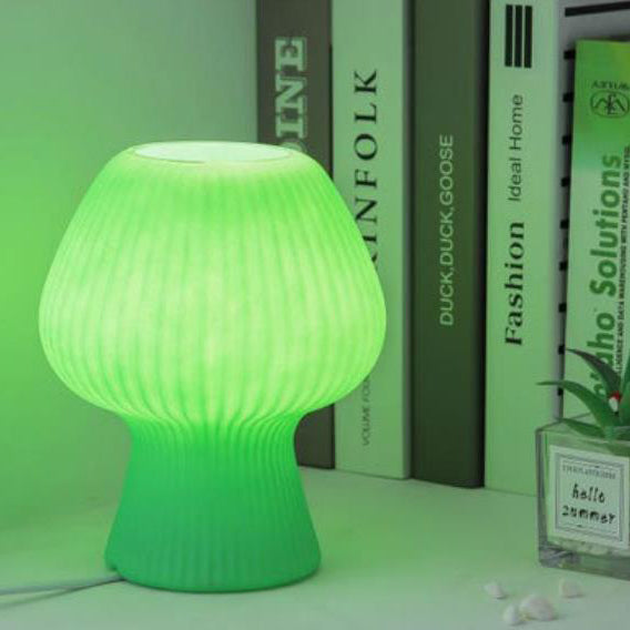 Lampe de table nocturne LED en verre vintage en forme de tulipe