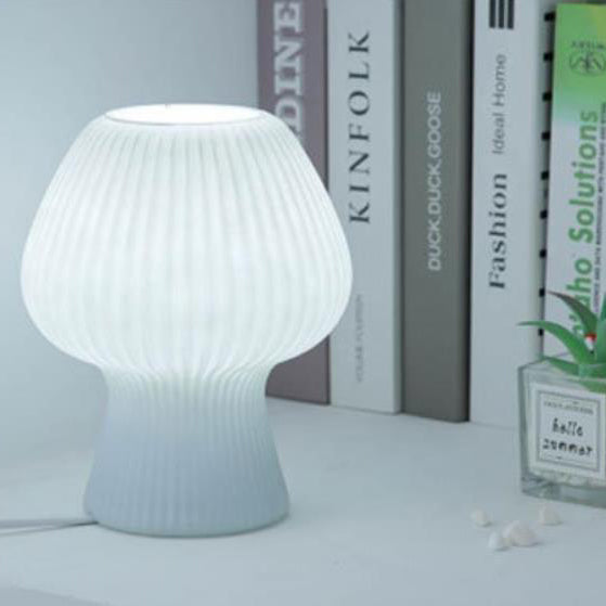 Lampe de table nocturne LED en verre vintage en forme de tulipe