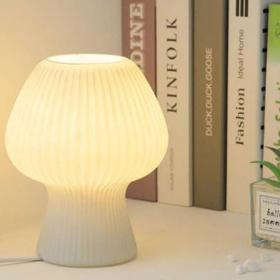 Lampe de table nocturne LED en verre vintage en forme de tulipe